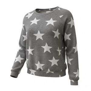 Fantastic Fawn grey star sweater, small